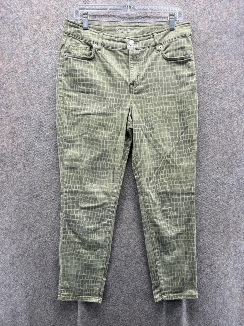 Tommy Bahama Jeans Womens 8 Green High Rise Ankle Slim Leaf Denim Boracay Beach